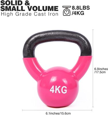 الوردي الجسم الصلبة الحديد الزهر تدريب القوة Kettlebell للتمارين الرياضية المنزلية