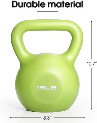 Home Gym مقبض مضاد للانزلاق PE لتدريب القوة Kettlebell Green 5LBS 20 LBS