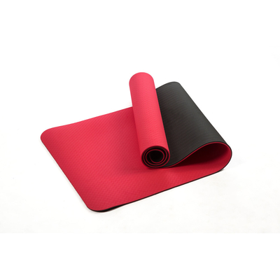 تخصيص الطباعة Tpe Yoga Mat لون واحد 6mm للياقة البدنية